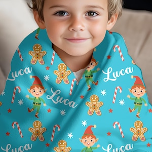 Personalized Christmas Elf Blanket: Soft Minky Toddler Xmas Gift
