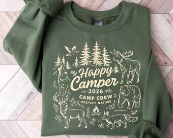 Camping Vibes Shirt, Happy Camper Sweater, Nature Lover Sweatshirt, Camp Crew Outfit