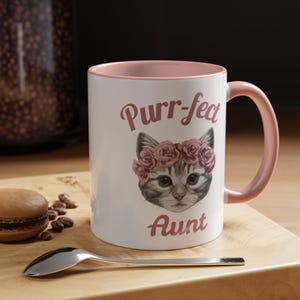 Custom Aunt Mug, Custom Gift for Aunt, Unique Auntie Gift, Birthday Gift for Aunt, Cat Lover Gift, Cute Cat Mug for Cat lovers (11 or 15oz)