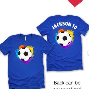 Personalized Kids Soccer Shirt: Custom Name & Number, Birthday Gift