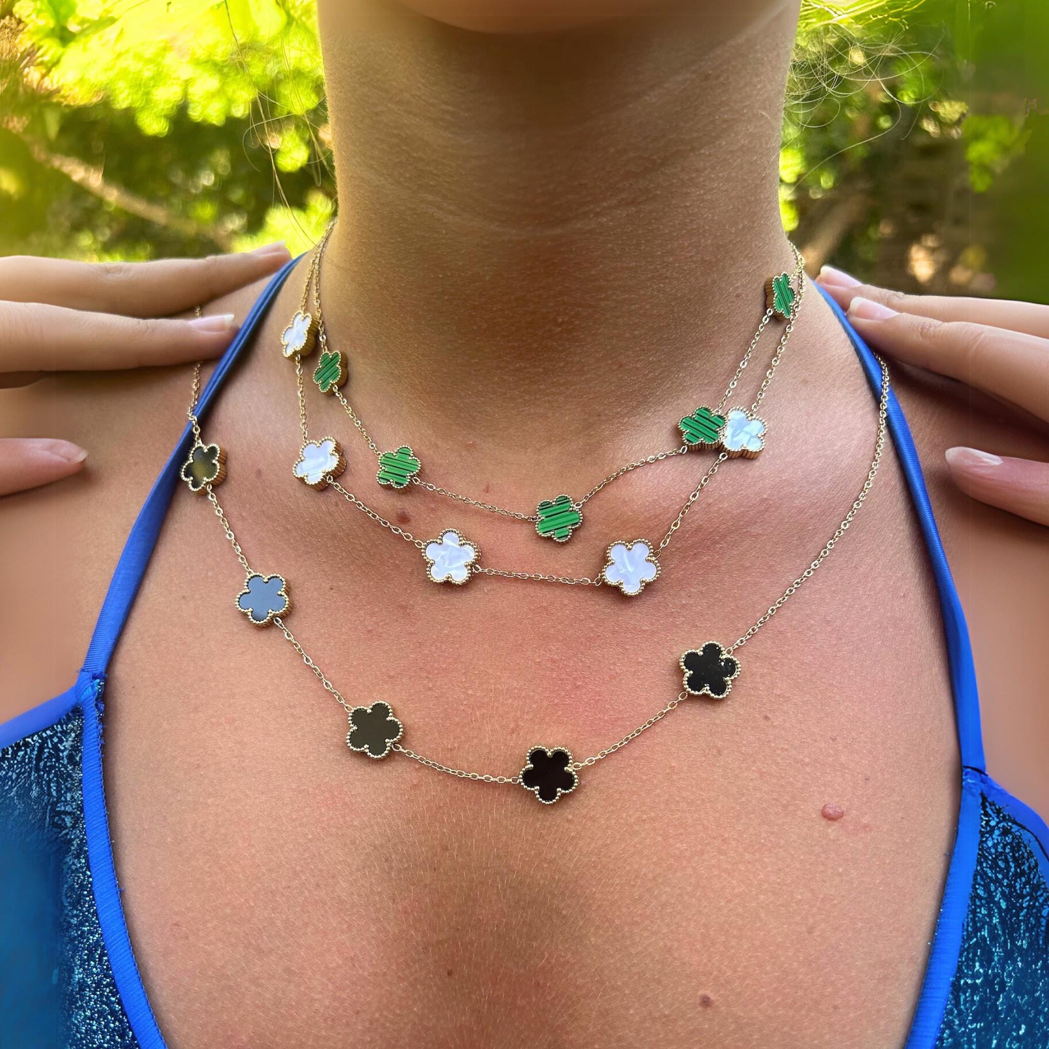 Van cleef dupe green necklace - Etsy 日本