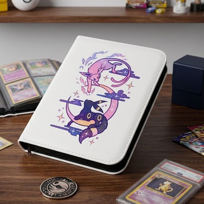 Espeon Umbreon Pokemon Custom Card Binder, Eeveelution Trading Card Binder, Pokemon TCG Binder, Pokemon Collector Birthday Gift
