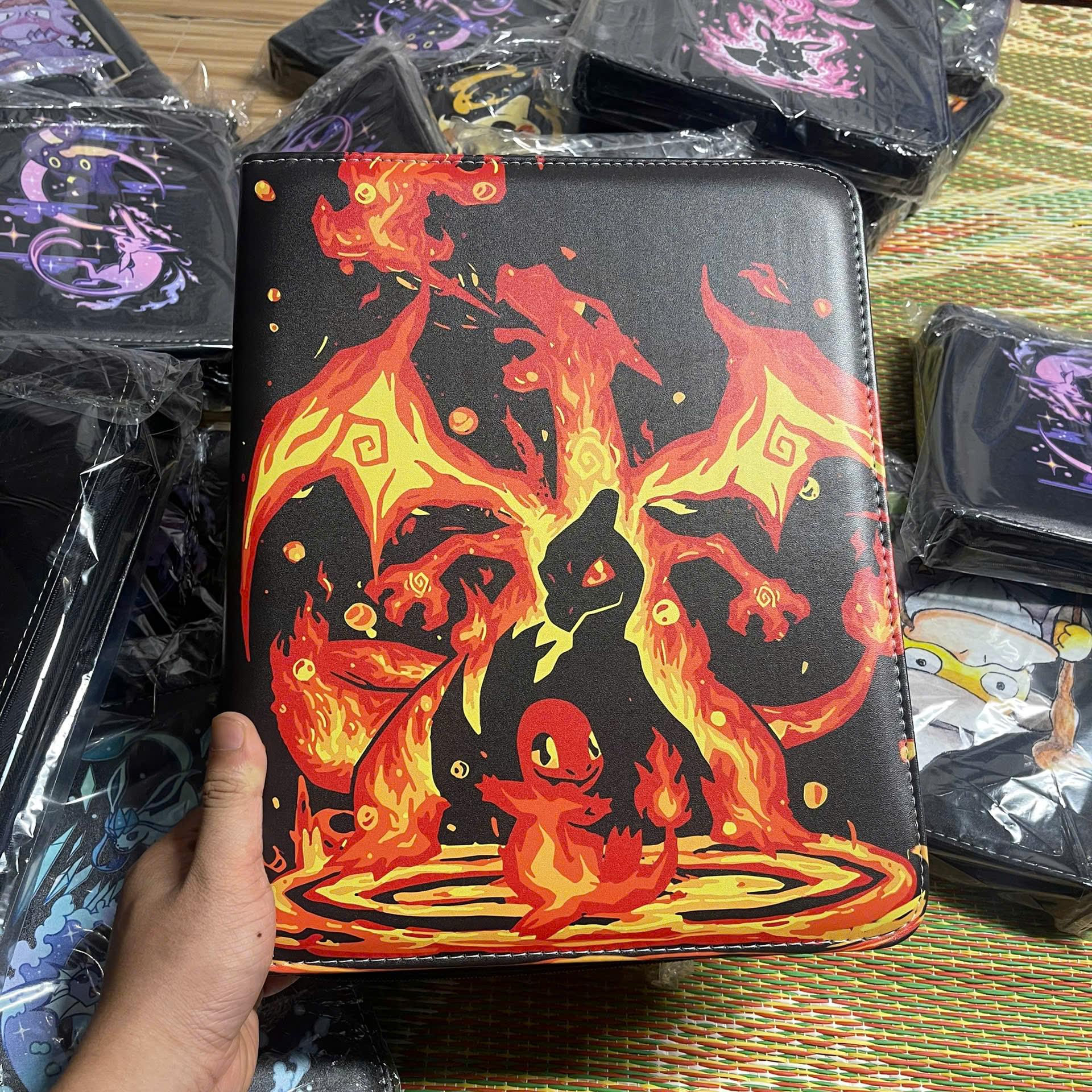 Charizard Pokemon Card Binder, Fire Dragon TCG Album, Trading Card Storage Folder, Pokemon Collector Gift