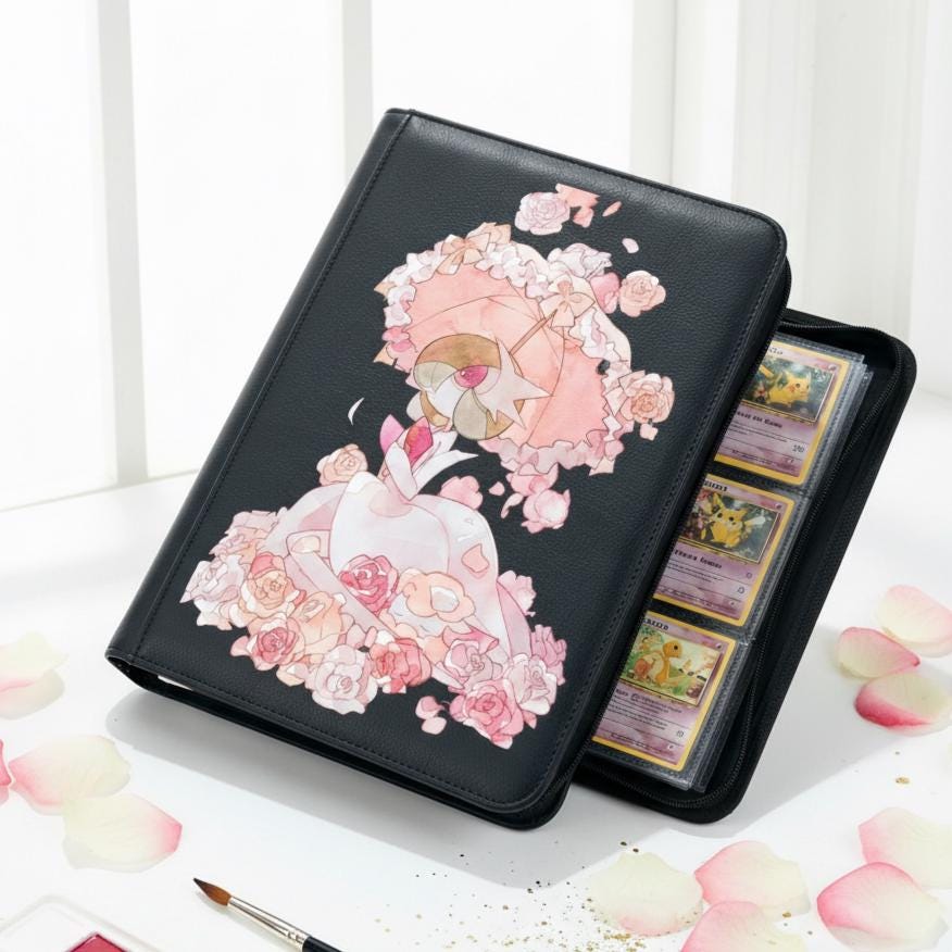 Gardevoir Elegant Rose Pokemon Binder, Anime Pokemon Card Binder, Fairy Dress Aesthetic Album, Trading Card Holder, Pokemon Collector Gift