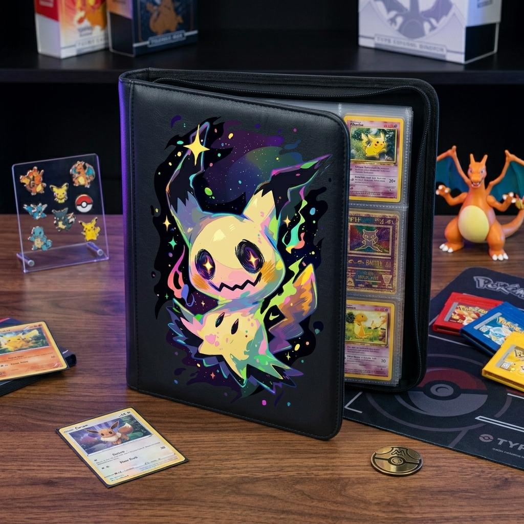 Pokemon Card Binder, Mimikyu Custom Card Binder, Pokemon Trading Card Binder, Pokemon TCG Binder, Pokemon Collector Birthday Gift