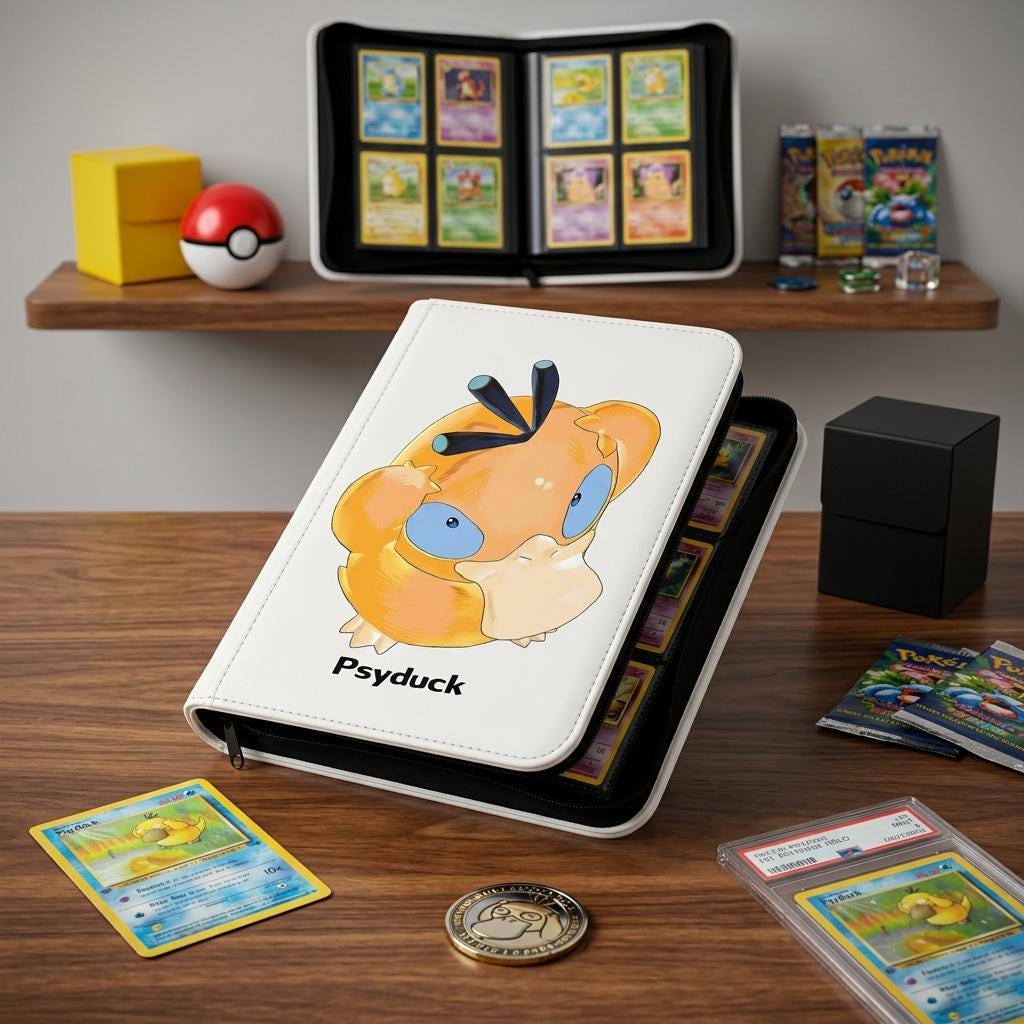 Psyduck Pokemon Custom Card Binder, Pokemon Trading Card Binder, TCG Card Binder, Gift For Pokemon Fans