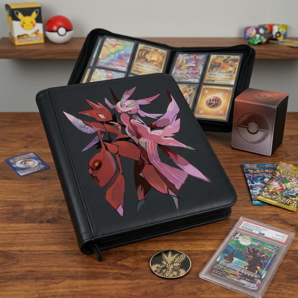 Scizor Pokemon Binder, Anime Trading Card Album, Pokemon Card Holder, Zip TCG Binder, Gift for Pokemon Fans