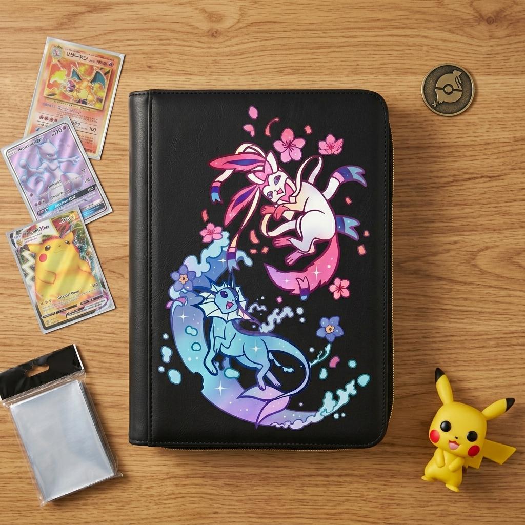 Sylveon Vaporeon Pokemon Card Binder, Eeveelution Binder, Cute Anime Card Album, Trading Card Holder Gift