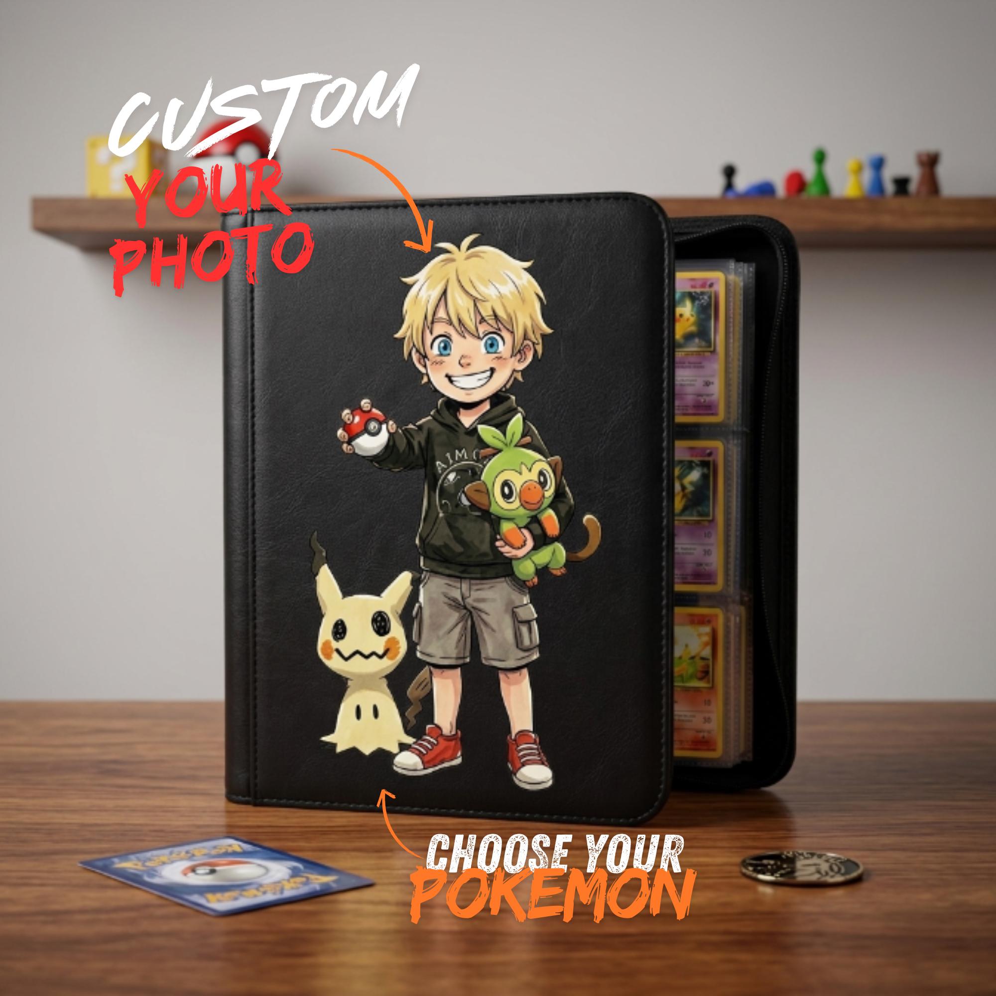 Personalized Pokemon Trainer Card Binder, Custom Pokemon Card Binder, TCG Binder, Travel Trade Card Binder