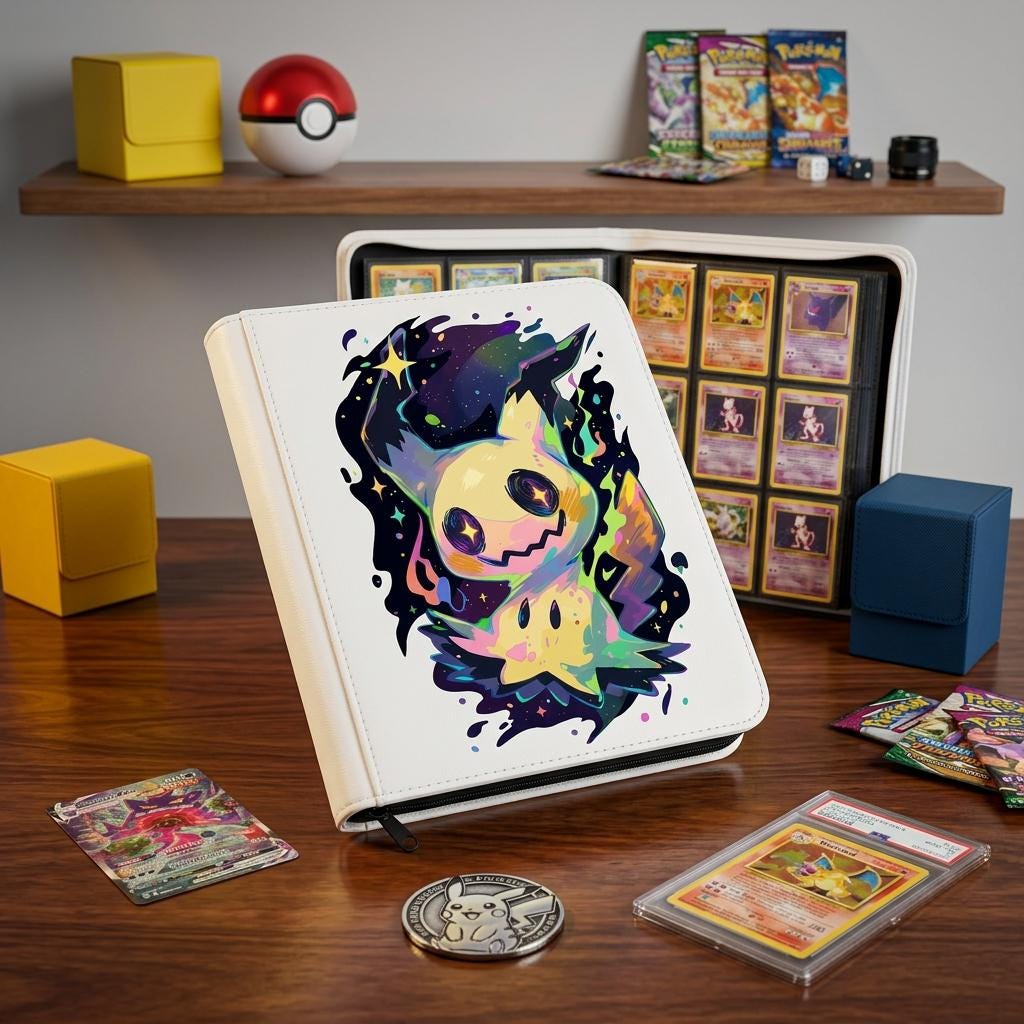 Mimikyu Pokemon Custom Card Binder, Pokemon Trading Card Binder, Pokemon TCG Binder, Pokemon Collector Birthday Gift