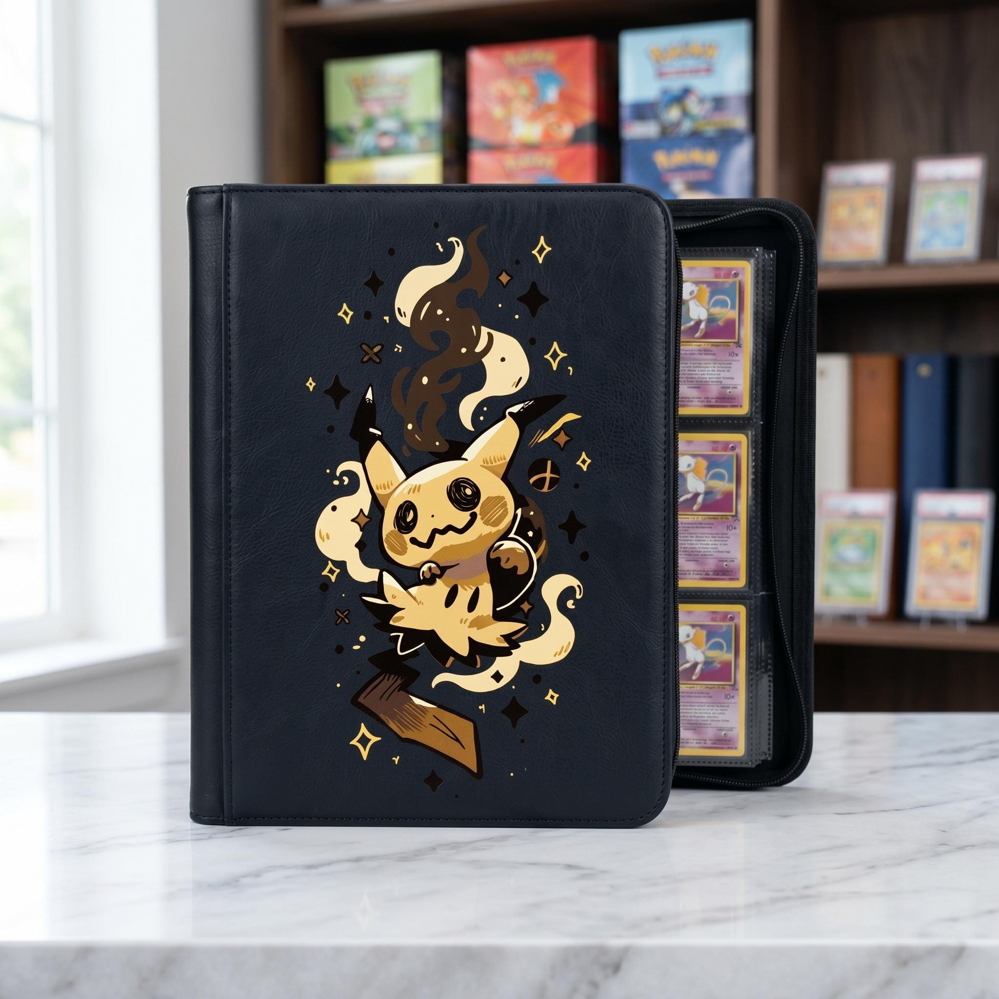 Mimikyu Pokemon Card Binder, Mimikyu Trading Card Album, Pokemon Card Holder, Cute Ghost Pokemon Binder, Gift for Pokemon Collector