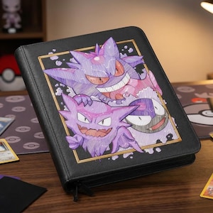 Raccoglitore per carte Pokémon Gengar, Album Pokémon TCG Haunter Ghost, Cartella per la conservazione delle carte collezionabili, Regalo per collezionisti Pokémon