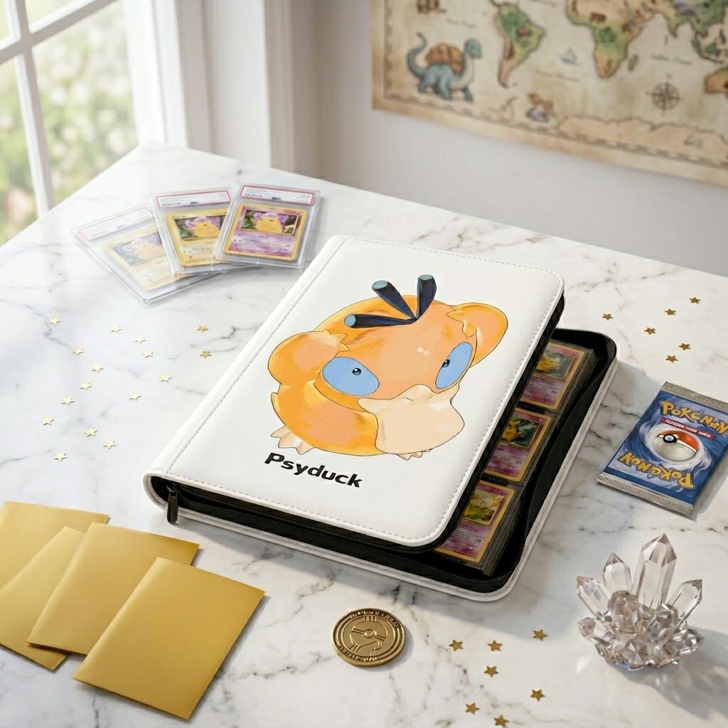 Psyduck Pokemon Custom Card Binder, Pokemon Trading Card Binder, TCG Card Binder, Gift For Pokemon Fans