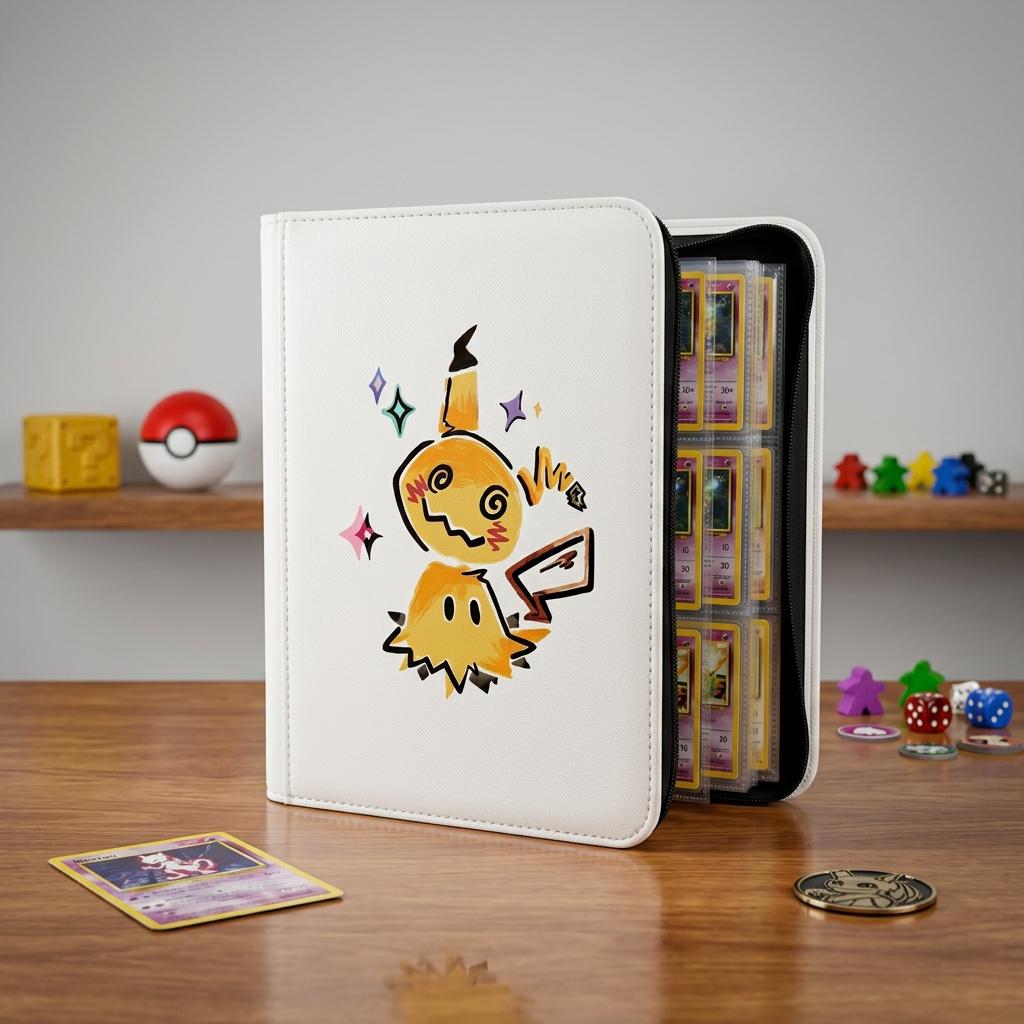 Mimikyu Pokemon Custom Card Binder, Pokemon Trading Card Binder, TCG Card Binder Gift For Pokemon Fans