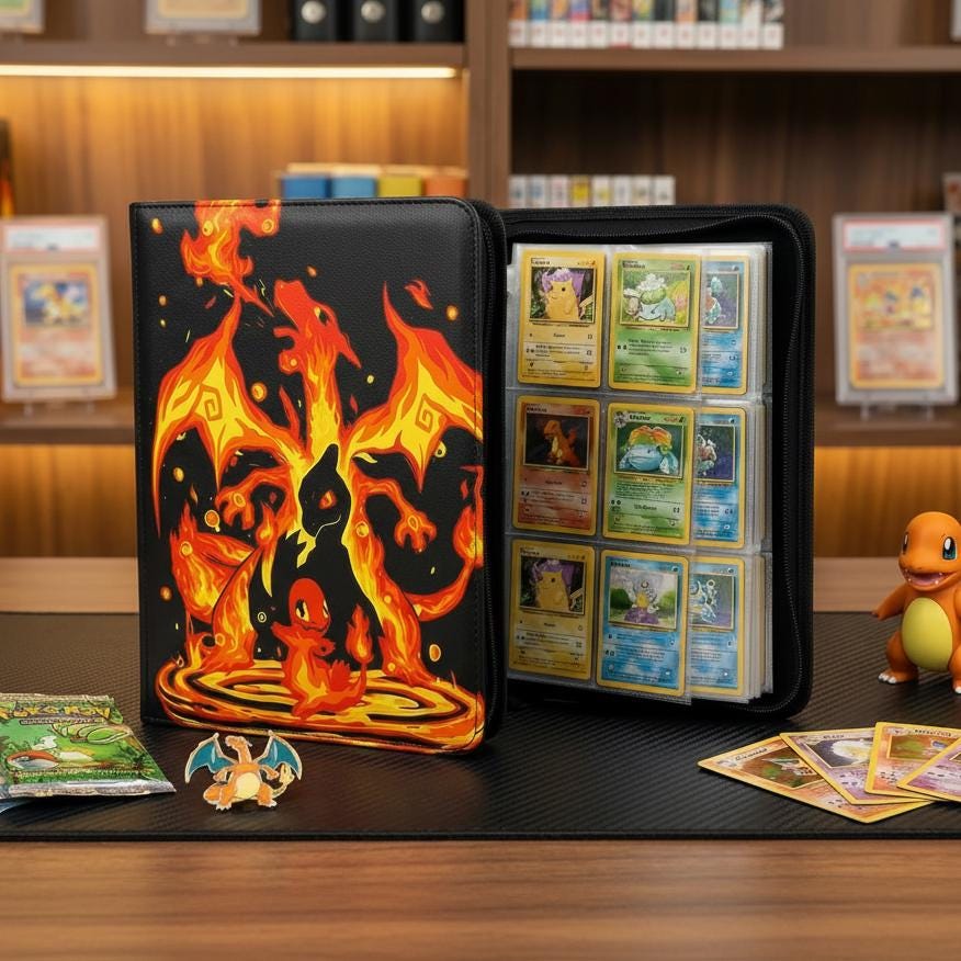Charizard Pokemon Custom Card Binder, Pokemon Trading Card Binder, Pokemon TCG Binder, Pokemon Collector Birthday Gift