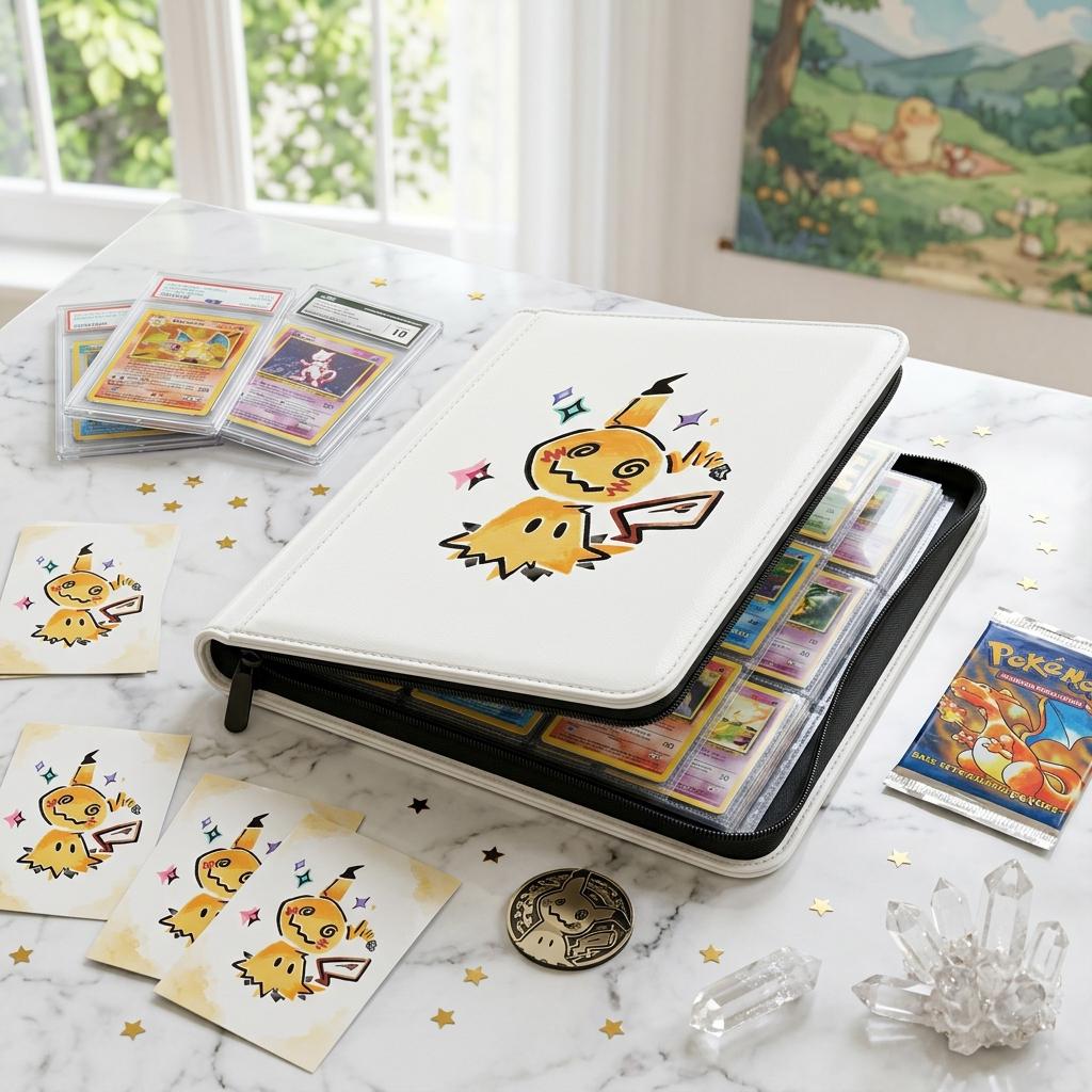 Mimikyu Pokemon Custom Card Binder, Pokemon Trading Card Binder, TCG Card Binder Gift For Pokemon Fans