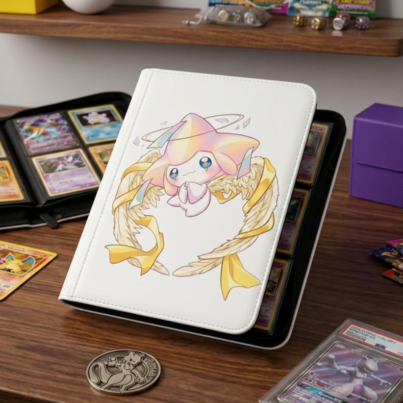 Jirachi Pokemon Binder, Cute Anime Card Binder, Trading Card Album, Kawaii Collector Gift, TCG Card Storage, Zip Binder