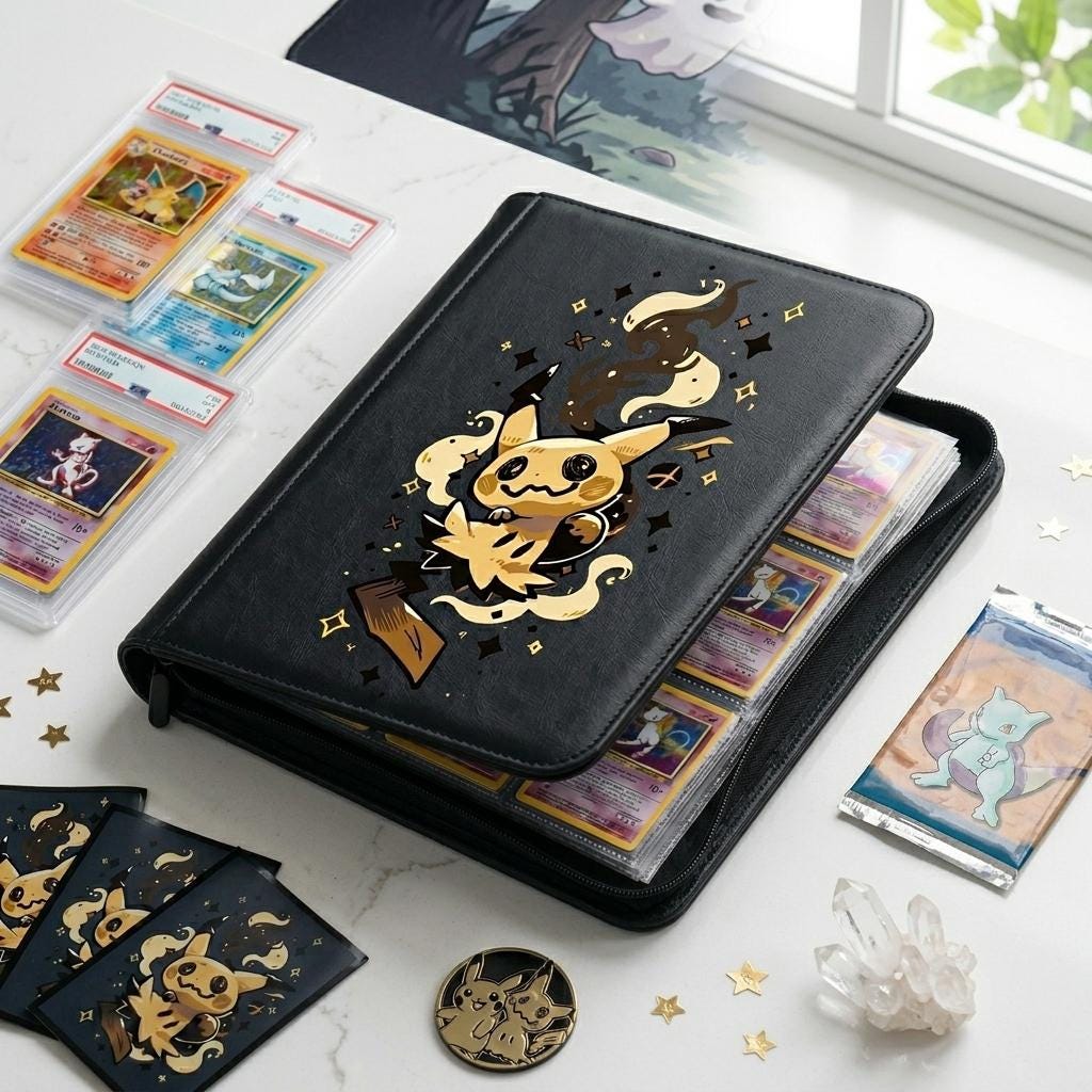 Mimikyu Pokemon Custom Card Binder, Pokemon Trading Card Binder, Pokemon TCG Binder, Pokemon Collector Birthday Gift