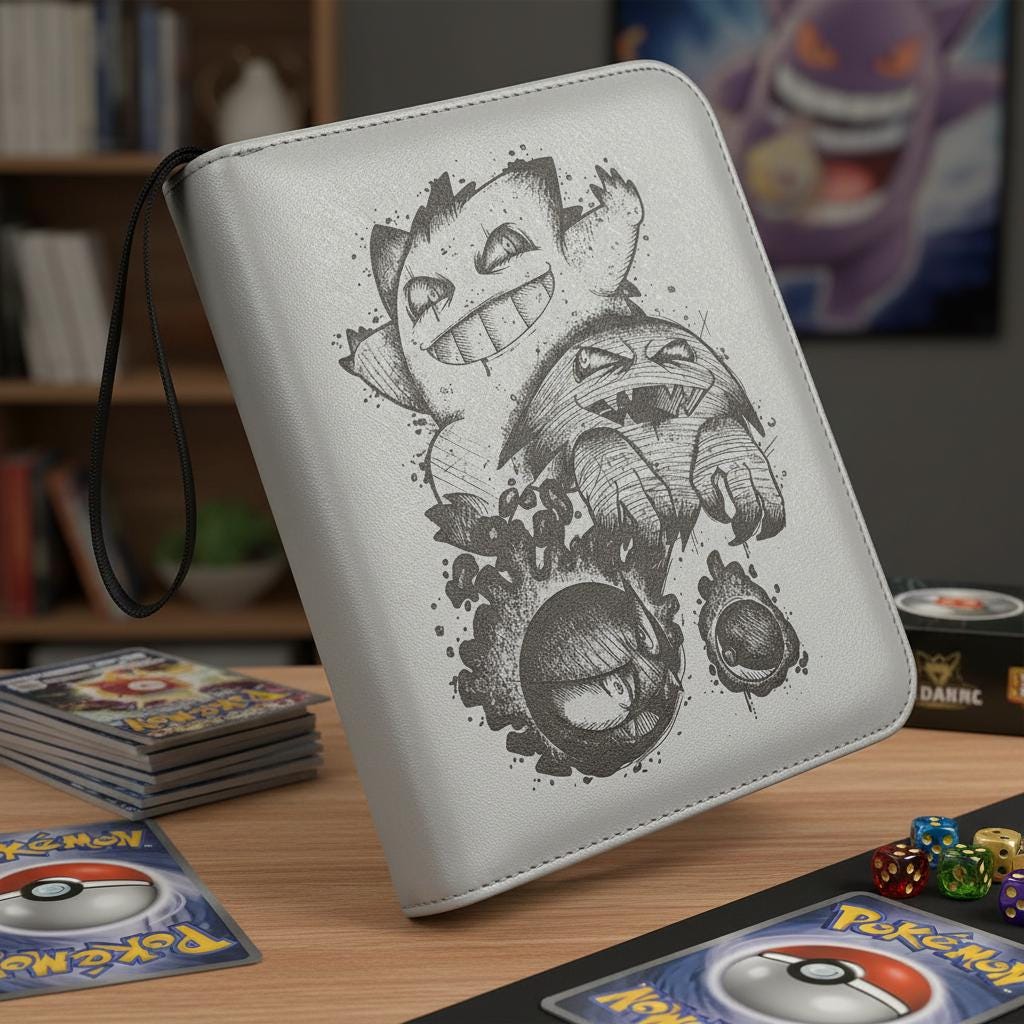 Gengar Evolution Pokemon Custom Card Binder, Pokemon Trading Card Binder, Pokemon TCG Binder, Pokemon Collector Birthday Gift
