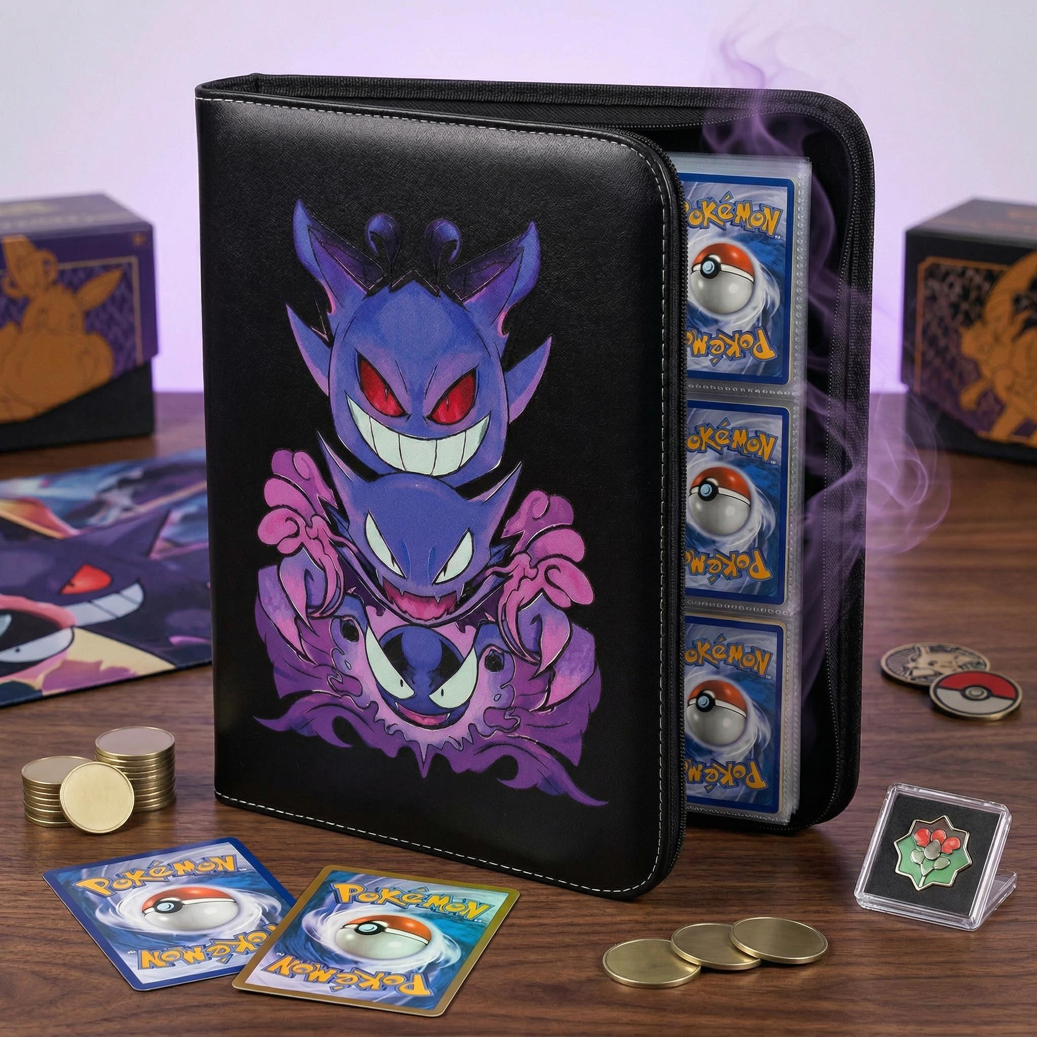 Gengar Pokemon Card Binder, Haunter Ghost Pokemon TCG Album, Trading Card Storage Folder, Pokemon Collector Gift
