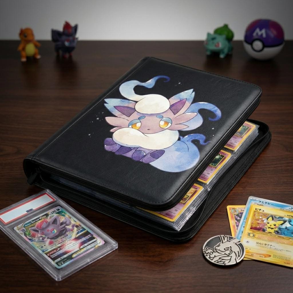 Zorua Pokemon Custom Card Binder, Pokemon Trading Card Binder, Pokemon TCG Binder, Pokemon Collector Birthday Gift