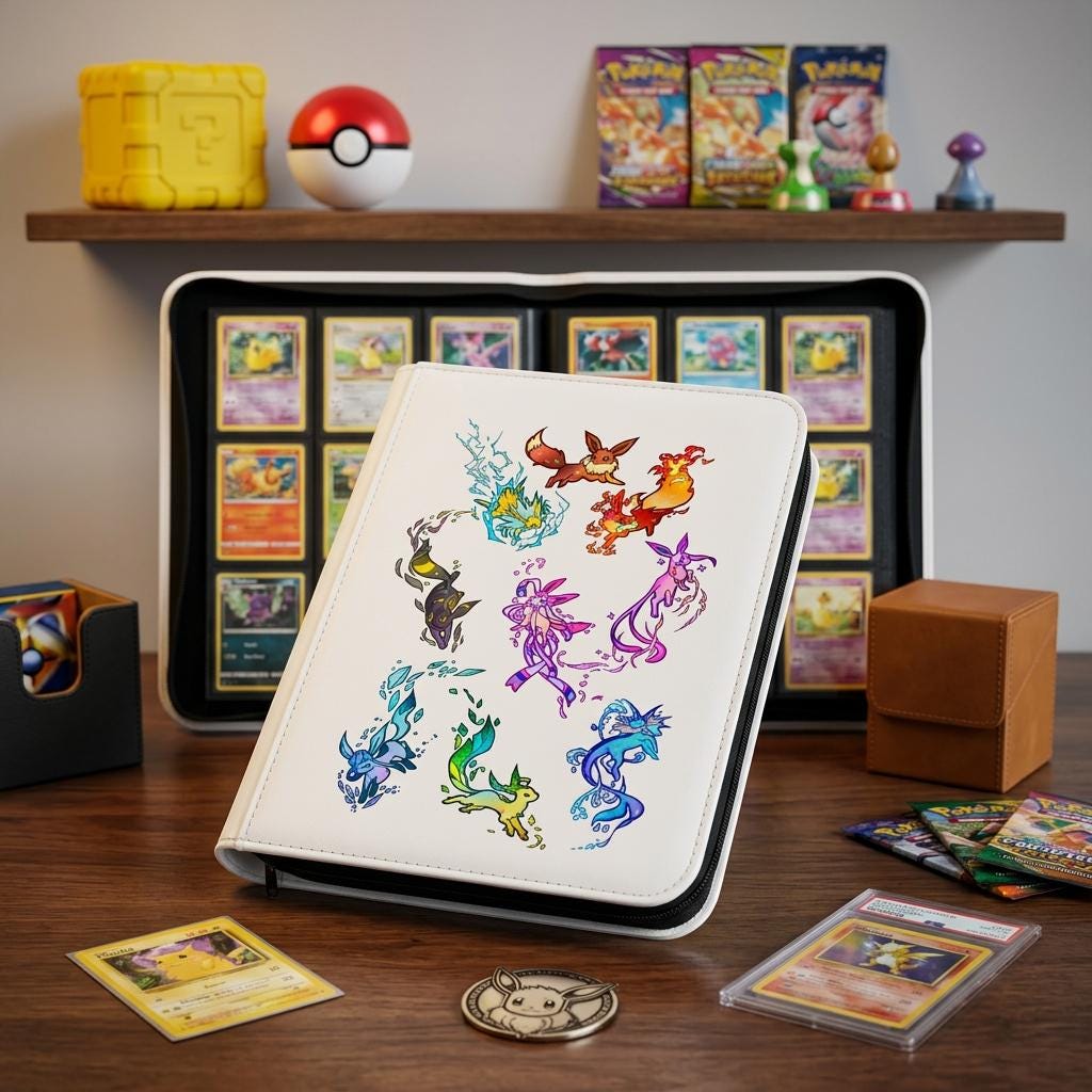 Ring Binder 4 variant/ Pokemon Custom Card Binder, Pokemon Trading Card Binder, TCG Card Binder Gift For Pokemon Fans