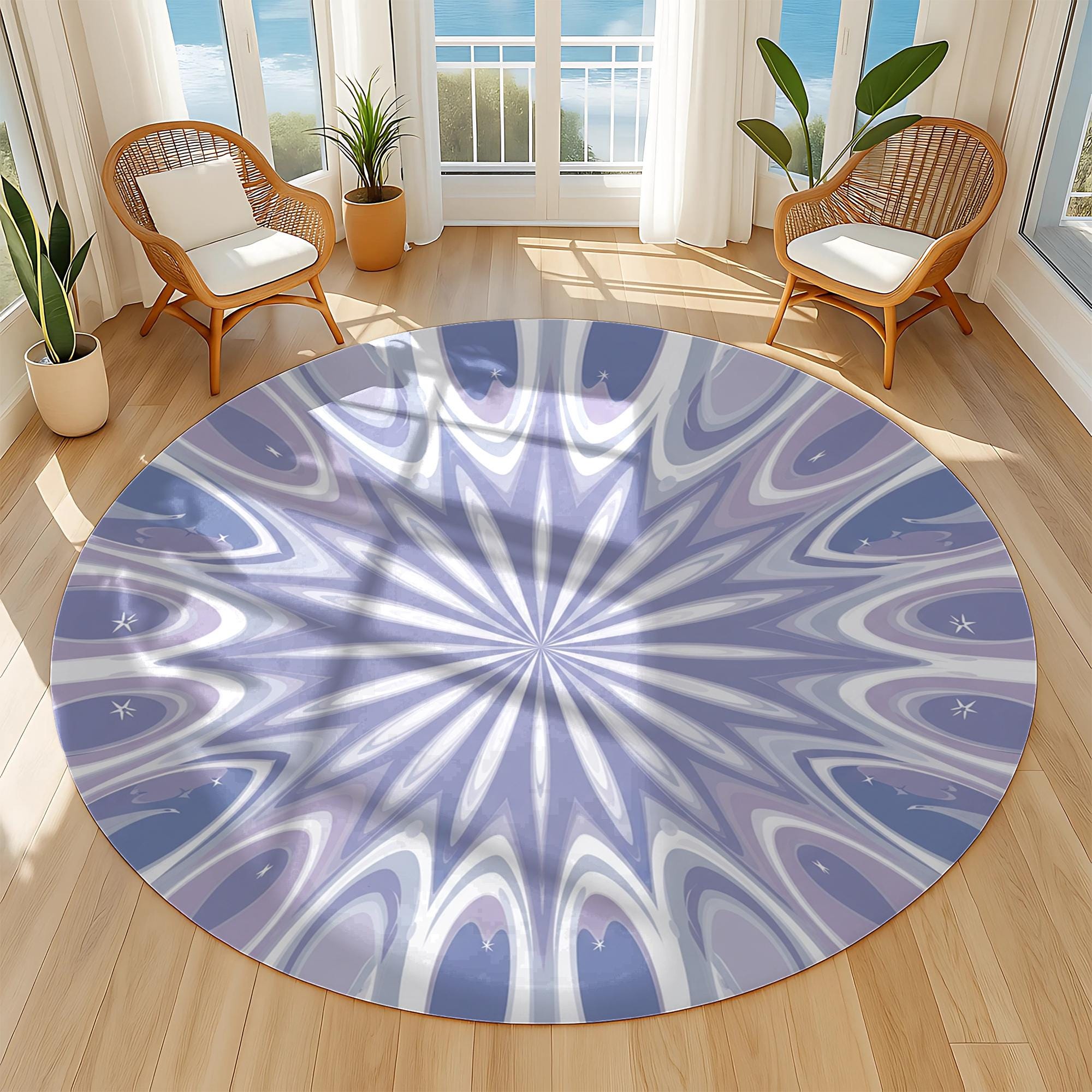 XoGul × Treatment Graphic Rug dinoworks Retro Starburst Round Rug – Funky Purple Y2K Decor - Etsy