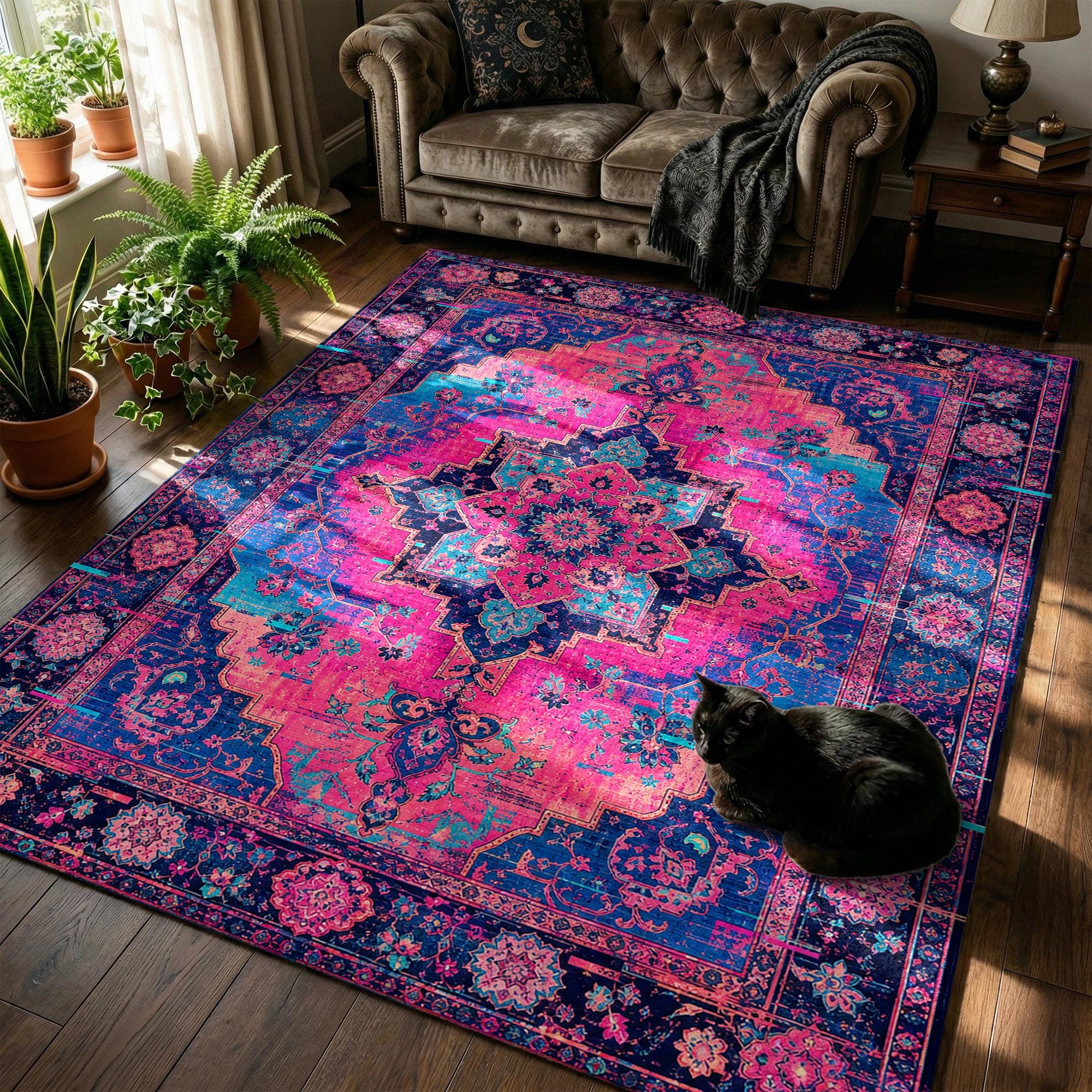 Vintage hot pink rug - Etsy 日本