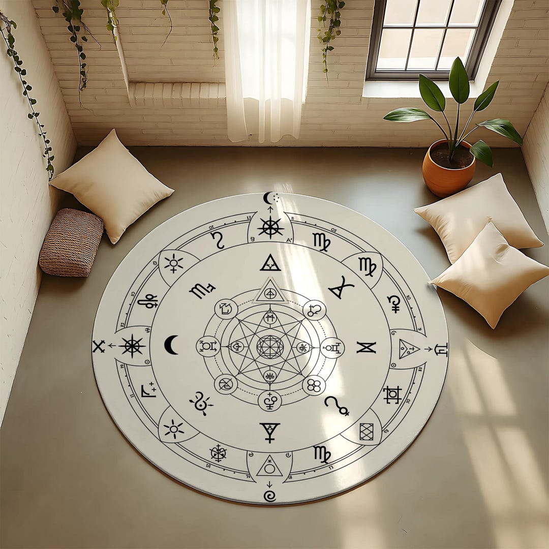 Zodiac Sign Rug Astrology Symbol Rug – Celestial Mystic Home Decor - Etsy