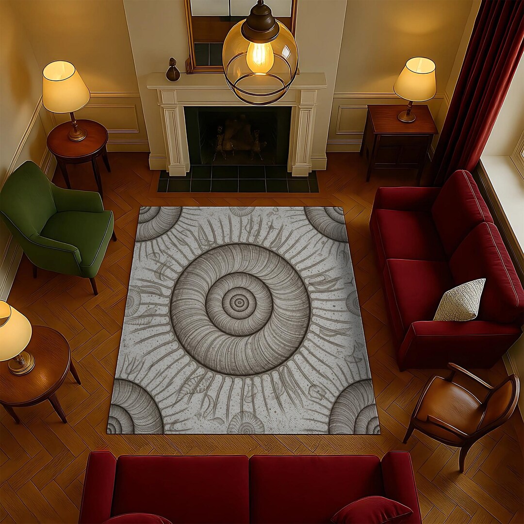 Andre Shell Rug Fossil Shell Spiral Rug – Organic Modern Design - Etsy