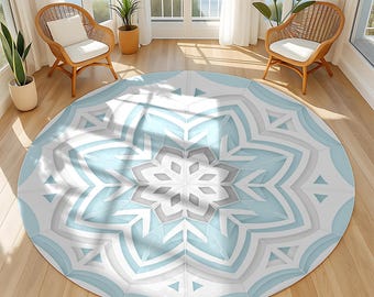 Mandala Meditation Rug: Sacred Geometry Accent, Calming Design