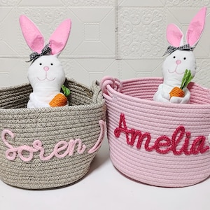 Personalisierter Babykorb, Seil Baumwolle Baby Geschenkkorb, Baby Geschenkkorb, Spielzeugkorb, Babypartygeschenk, Neugeborenen Geschenk, individuelles Baby Namen Geschenk