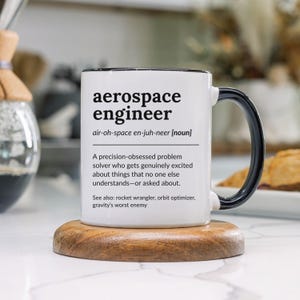 Aerospace Engineer Definition Mug - Funny STEM Mug for Engineering Students, Aerospace Engineer Grad Gift, Nerdy Coffee Cup for Engineer