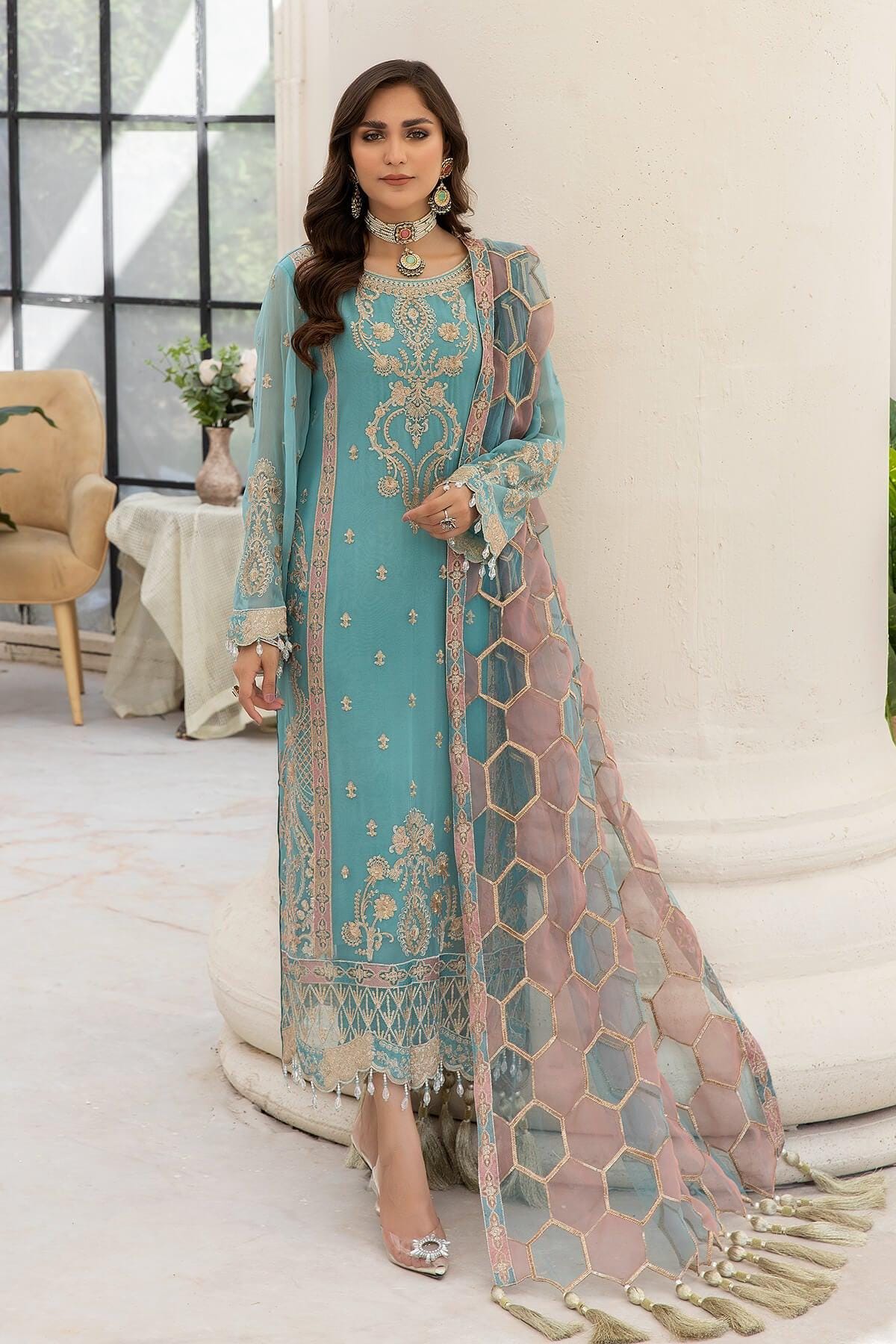 Pakistani 3 Piece Blue - Etsy