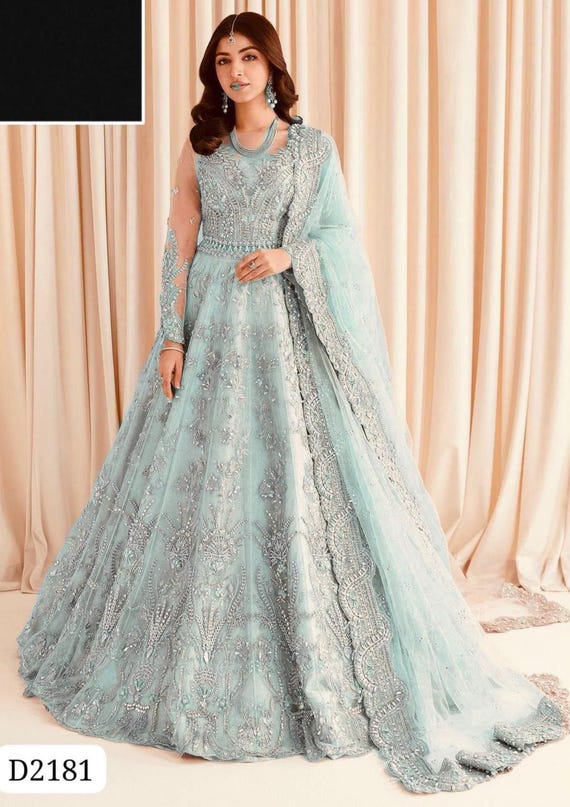 Ice Blue Net Maxi Gown | Pakistani Wedding Guest Dress | Custom Stitched Women's Party Wear" - Etsy Ice Blue Net Maxi Gown | Pakistani Wedding Guest Dress | Custom Stitched Women's Party Wear" - Etsy