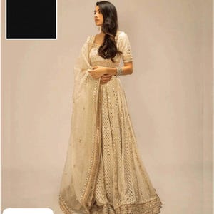Embroidered Chiffon Pakistani Maxi Dress: Formal Indian Bridal Outfit
