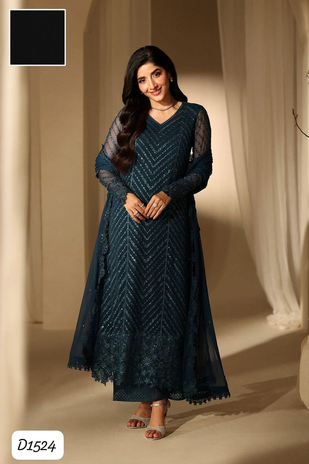 green emerald velvet dress Afrozeh Shehnai Sea Green Suit
