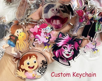 Custom Photo Keychain,Cat Picture Keychain,Custom Acrylic Charm,Logo Printing Keychain,Keychains,Family Photo Keychain,acrylic keychain,gift