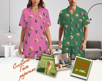 Personalisierte Gesichts Pyjama Set, Benutzerdefinierte Foto Passende Familie PJs