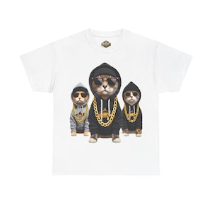 Cool Cat Crew Unisex Heavy Cotton Tee - Fun Cat Shirt for Cat Lovers, Gift for Friends, Funny Top for Pet Owners, Casual Wear, Birthday Gift