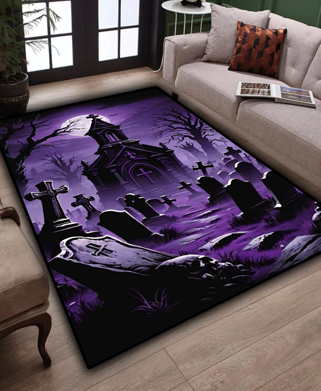 Spooky Rug Texture Halloween Rug - Haunted House Rug - Spooky Graveyard Rug - Spooky ...