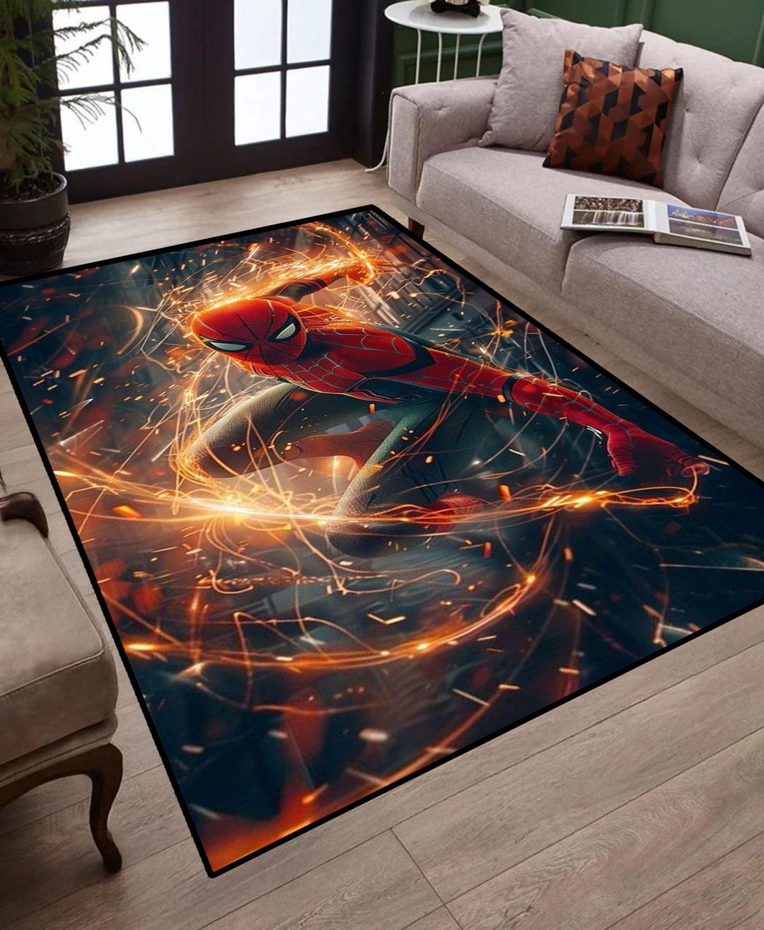 Spiderman ,spiderman Rug , Cartoon Superhero Rug, Playroom Rug , Kids ...