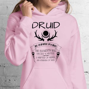 Druid Class Hoodie, Dungeons and Dragons Pullover, D & D Themen Sweatshirt, Druid RPG Geschenk, Fantasy Tabletop Bekleidung