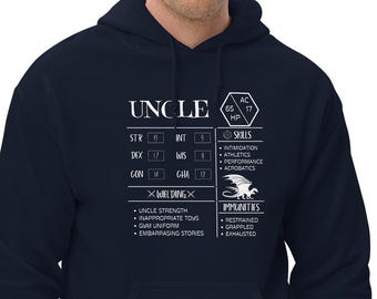 Funny D&D Uncle Hoodie: Dungeons and Dragons RPG Gamer Sweatshirt