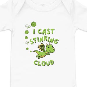I Cast Stinking Cloud Funny DnD Baby Onesie, Dungeons and Dragons Nerdy Baby Bodysuit, Funny Baby Shower Gift, Tabletop Gamer Infant Outfit