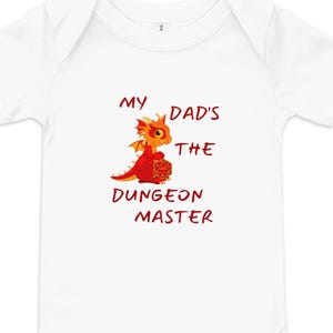 Dad Is the Dungeon Master Baby Bodysuit: DnD Gamer Gift
