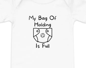 Funny DnD Baby Bodysuit: "My Bag Of Holding Is Full"