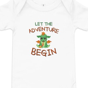 D&D Baby Bodysuit, Let the Adventure Begin, Dungeons and Dragons Nerdy Baby Gift, Fantasy RPG Infant Onesie, Tabletop Gamer Baby Shower Gift