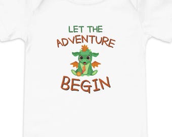 D&D Baby Bodysuit: "Let the Adventure Begin" Nerdy Onesie