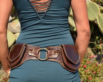 Leather Hip Belt | Simple Pocket Belt | Festival Waist Bag | Fanny Pack | Passport, keys, wallet | Travel Belt Pouch | OFFRANDES